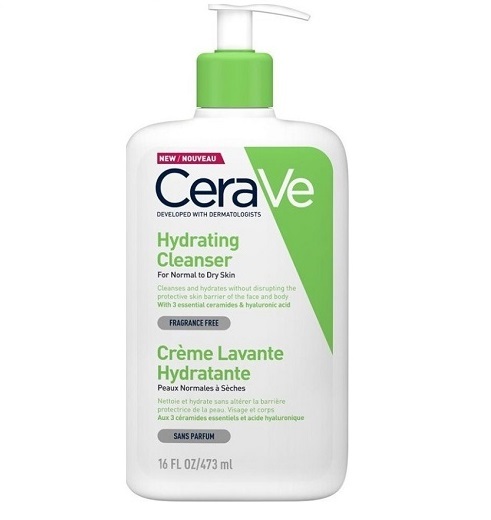 CeraVe Hydrating Cleanser Κρέμα Καθαρισμού Προσώπου και Σώματος Κατάλληλη για Κανονικό προς Ξηρό Δέρμα, 473ml