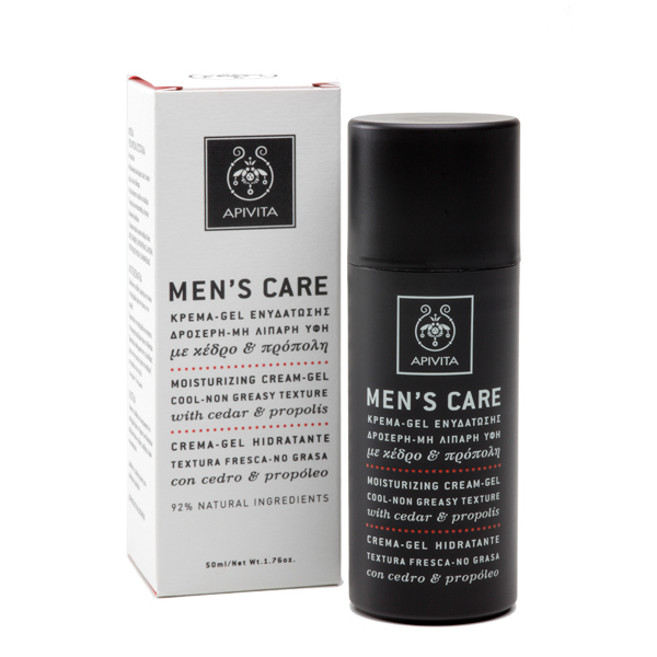 Apivita Men's Care Κρέμα-Gel Ενυδάτωσης Δροσερή, Μη Λιπαρή Υφή με Κέδρο και Προπόλη, 50ml