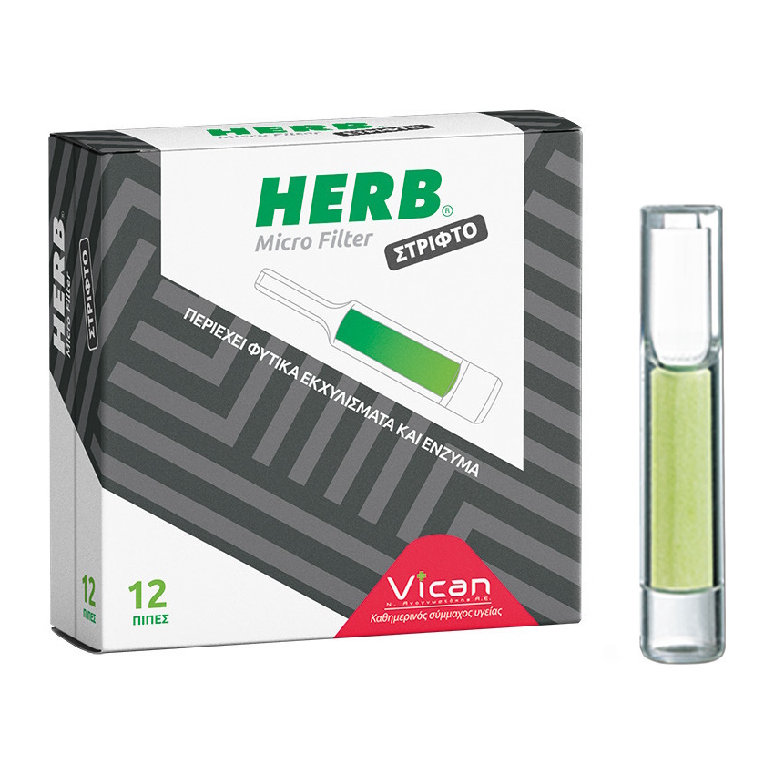 Herb Πίπες Micro Filter Ανταλλακτικά Φίλτρα για Στριφτό Τσιγάρο, 12 τεμάχια